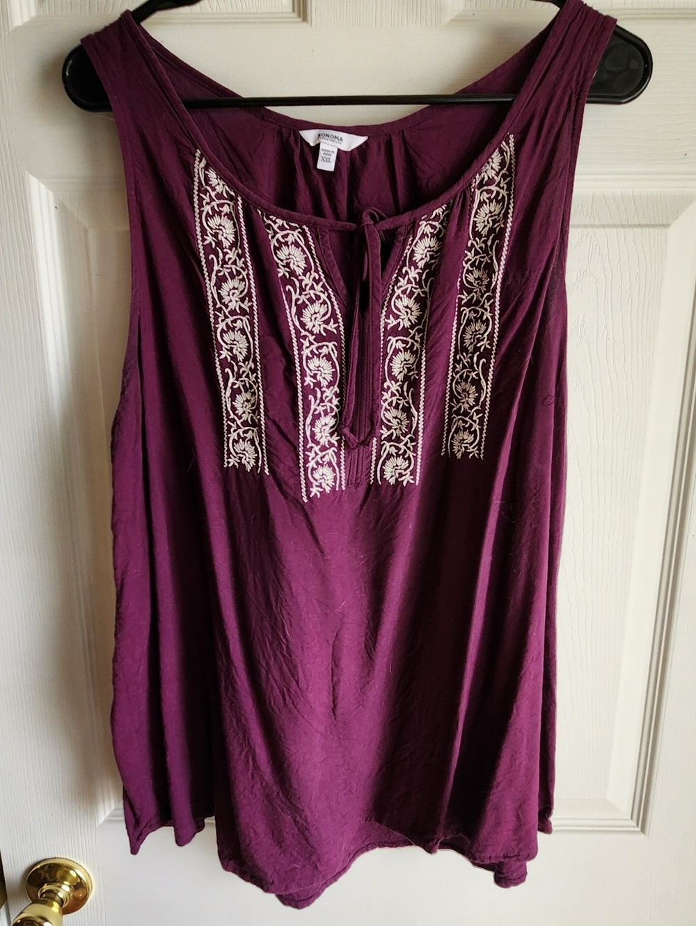 Sonoma XXL Purple Tank Top With Embroidery